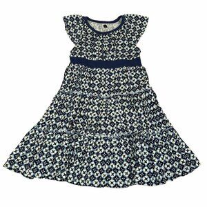 NWT Tea Collection Printed Tiered Twirl Dress Graphic Print Blue Size 4